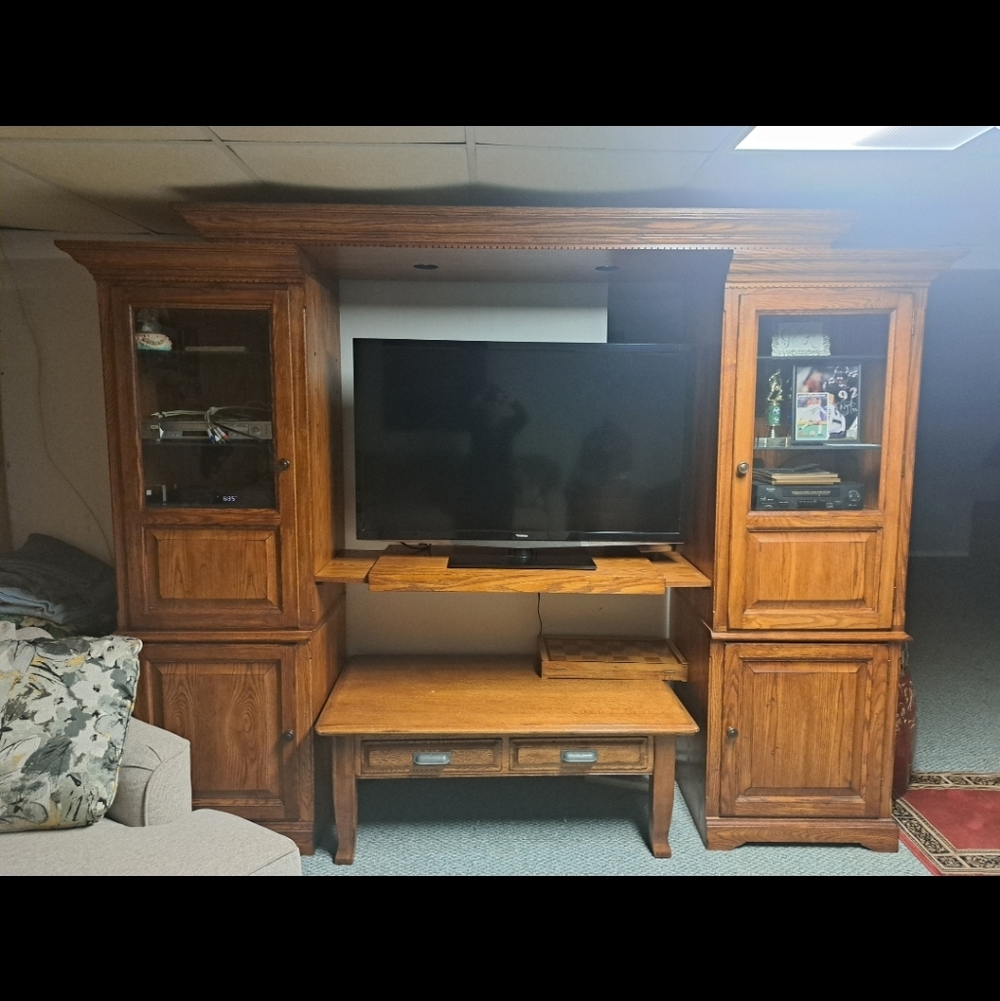 Olive & Oak Wooden Entertainment Center